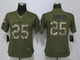 Women New Nike Kansas City Chiefs 25 Charles Green Salute To Service Limited Jersey