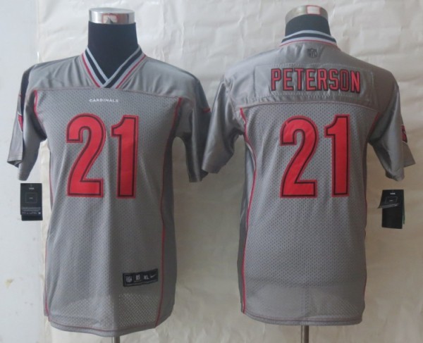 Youth 2013 NEW Nike Arizona Cardicals 21 Peterson Grey Vapor Elite Jerseys