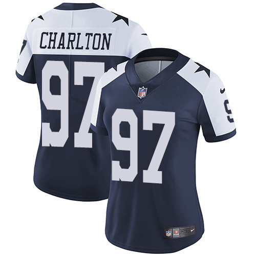 Womens Dallas Cowboys #97 Charlton White Thanksgiving Jersey