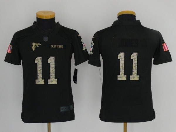 NFL Atlanta Falcons #11 Jones Salute to Service Black Kids Jersey