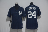 MLB New York Yankees #24 Sanchez Blue Women Jersey