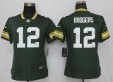 Women New Nike Green Bay Packers 12 Rodgers Green 2017 Vapor Untouchable Jersey