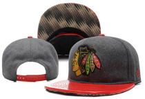 NHL Chicago Blackhawks Grey Snapback Hats--YD