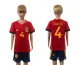 2016 Soccer Spain #4 Bartra Home Kids Jersey