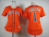 MLB Houston Astros #1 Correa Orange Women 2015 Jersey