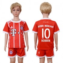 2017 Soccer Bayern Munich #10 Robben Away Kids Jersey