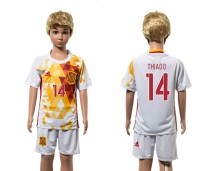 2016 Soccer Spain #14 Thiago Away Kids Jersey