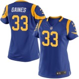 Women Los Angeles Rams #33 E.J. Gaines Royal Blue Jersey