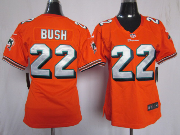 Orange Bush Game Nike Women Miami Dolphins #22 Jersey