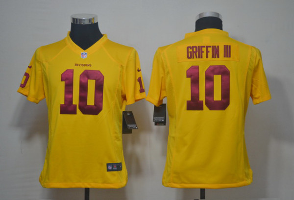 Yellow Griffin III Jersey, Washington Redskins #10 Women Game Nike NFL Jersey