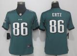 Womens Nike Philadelphia Eagles #86 Ertz Green Jersey