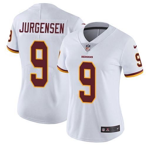 Womens Washington Redskins #9 Jurgensen White Jersey