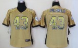 Women 2013 NEW Nike Pittsburgh Steelers 43 Polamalu Drift Fashion Gold Elite Jerseys