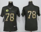 Women NEW Nike Pittsburgh Steelers 78 Villanueva Anthracite Salute To Service Limited Jersey