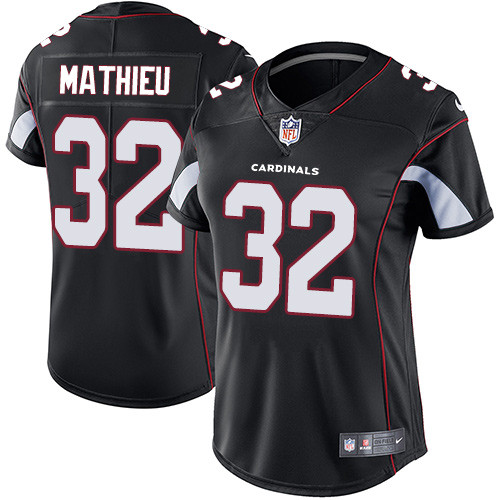 Womens NFL Arizona Cardinals #32 Mathieu Black Vapor Limited Jersey