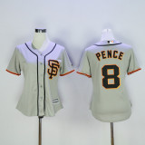 Womens San Francisco Giants #8 Pence Grey Jersey