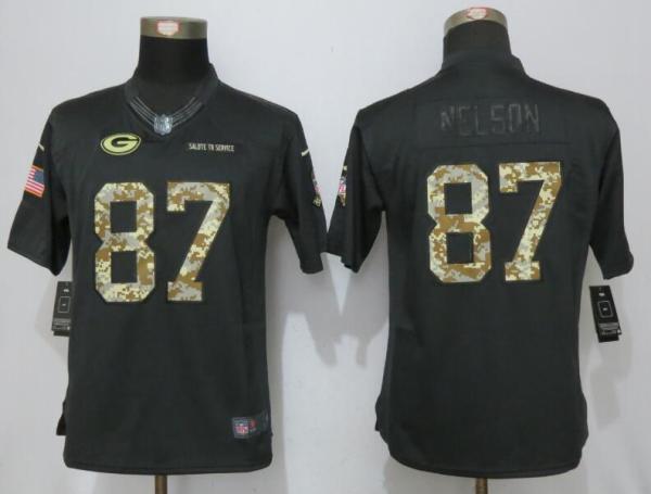 Women Nike Green Bay Packers #87 Nelson Salute To Service Jersey