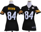 black Brown Steelers Women Nike NFL #84 Jersey