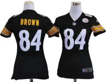 black Brown Steelers Women Nike NFL #84 Jersey