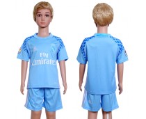 2016 Soccer Real Madrid Blank Goalkeeper Kids Jersey