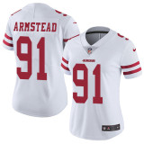 Womens San Francisco 49ers #91 Armstead White Jersey