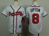 MLB Kids Jersey Atlanta Braves #8 Upton white Jersey