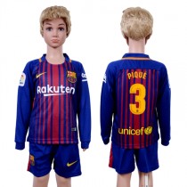 2017 Soccer Barcelona #3 Pique Home Kids Jersey