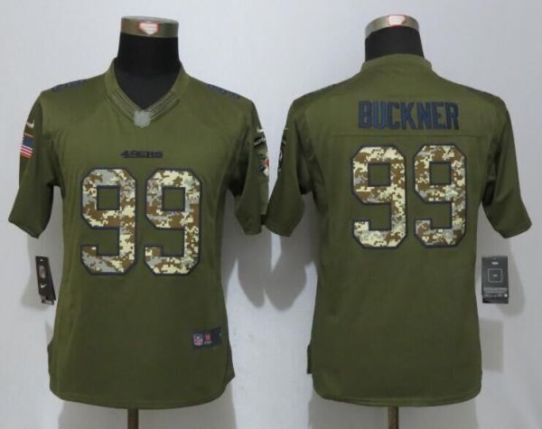 Women Nike San Francisco 49ers 99 Buckner Green Salute To Service Limited Jersey