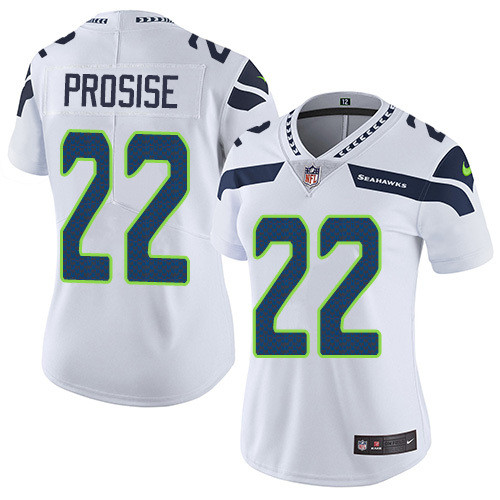 Womens NFL Seattle Seahawks #22 Prosise White Jersey