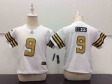 Kids NFL New Orleans Saints #9 Brees White Jersey 2-4T