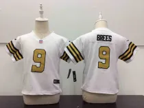 Kids NFL New Orleans Saints #9 Brees White Jersey 2-4T