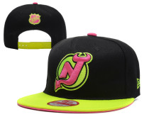 NHL New Jersey Devils Black Snapback Hats--YD