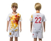 2016 Soccer Spain #22 Isco Away Kids Jersey
