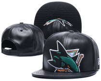 NHL San Jose Sharks Black Snapback Hats--GS