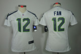 Fan white Jersey, Women Nike Seattle Seahawks #12 limited Jersey