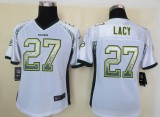 Women 2013 NEW Nike Green Bay Packers 27 Lacy Drift Fashion White Elite Jerseys