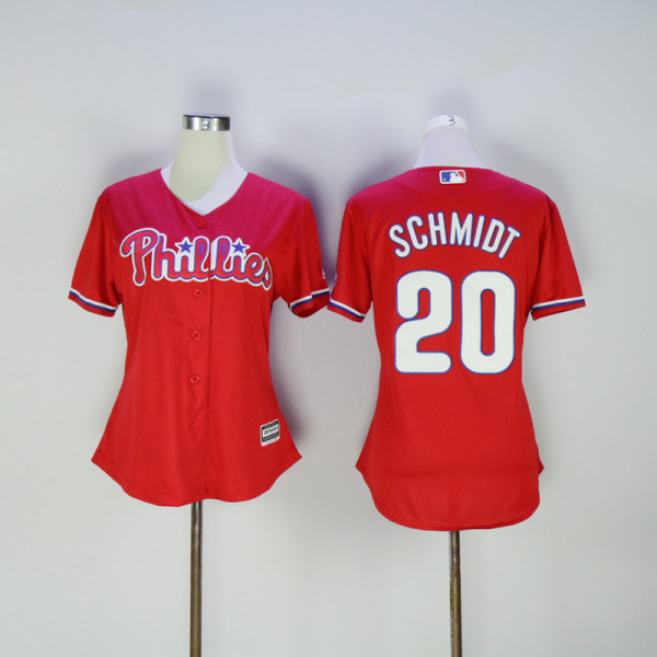 MLB Philadelphia Phillies #20 Schmidt Red Women Jersey