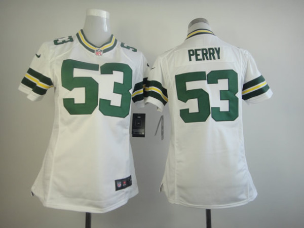 Nike Green Bay Packers #53 Perry White Women Jersey