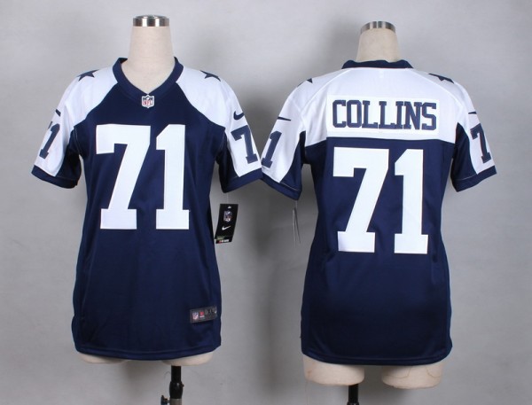 Nike Dallas Cowboys #71 Collins Thanksgiving Women Jersey