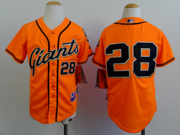 MLB San Francisco Giants #28 Kids Orange Jersey