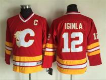NHL Calgary flames #12 Iginla Red Youth Jersey with C Patch