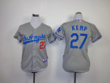 MLB Los Angeles Dodgers 27 kemp Grey Cool Base Youth Jersey