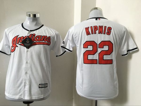 MLB Cleveland Indians #22 Kipnis White Kids Jersey