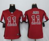 Women New Nike Atlanta Falcons 11 Jones Red Strobe Elite Jersey