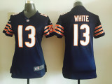 Womens Nike Chicago Bears #13 White Blue Jersey