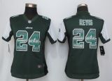 Women New Nike York Jets 24 Revis Green Strobe Elite Jersey