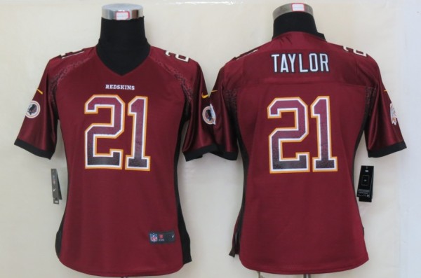 Women 2013 NEW Nike Washington Red Skins 21 Taylor Drift Fashion Red Elite Jerseys