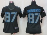 Womens Nike New England Patriots 87 Gronkowski Impact Limited Black Jerseys