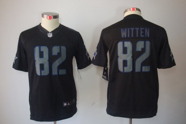 Kidss Dallas Cowboys 82 Witten Impact Limited Black Jersey