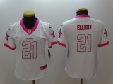 Women NFL Dallas Cowboys #21 Elliott White Pink Color Rush Jersey